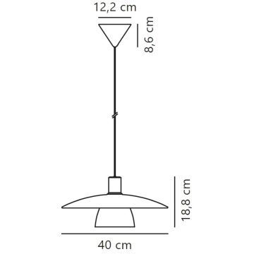 Nordlux - Candeeiro suspenso VERONA 1xE27/40W/230V