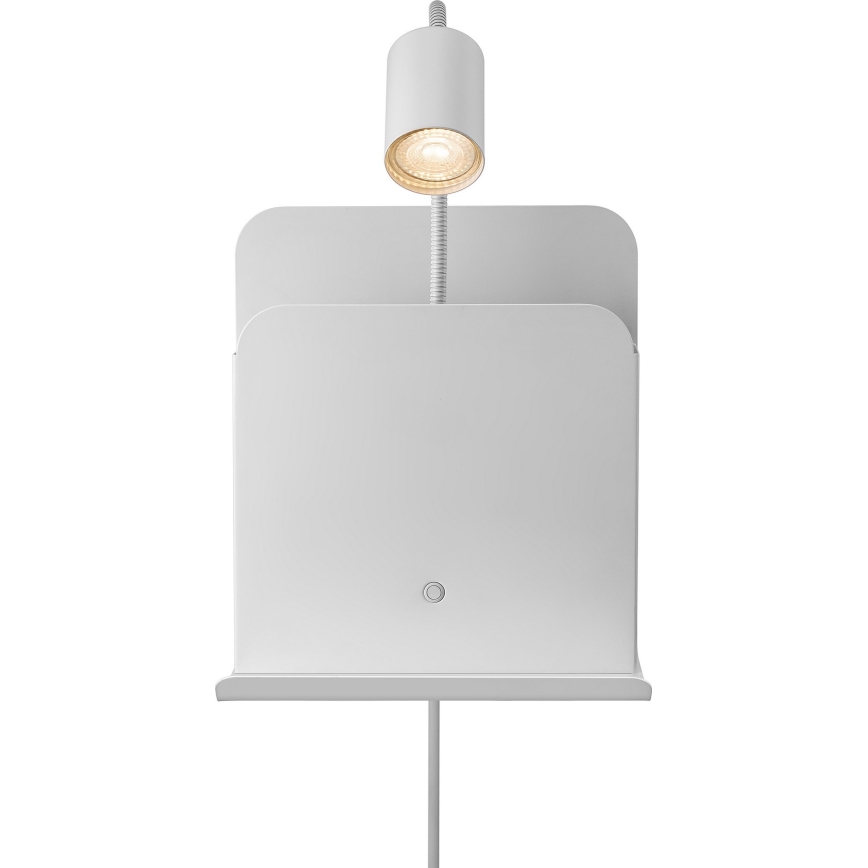 Nordlux - Foco de parede com uma prateleira e porta USB ROOMI 1xGU10/8W/230V branco