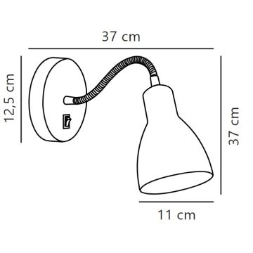 Nordlux - PArede flexible foco CYCLONE 1xE14/15W/230V branco