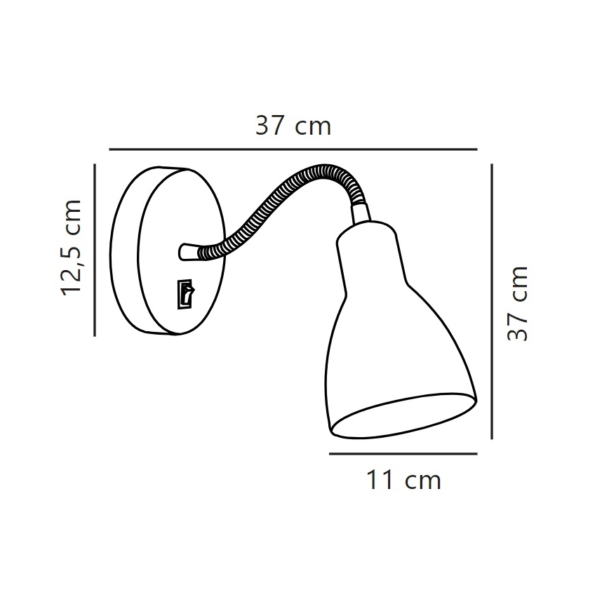 Nordlux - PArede flexible foco CYCLONE 1xE14/15W/230V branco