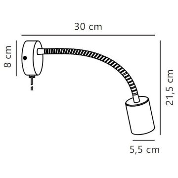 Nordlux - PArede flexible foco EXPLORE 1xGU10/7W/230V preto