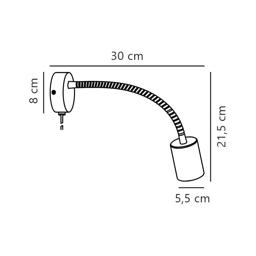 Nordlux - PArede flexible foco EXPLORE 1xGU10/7W/230V preto