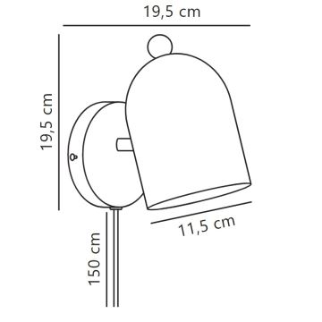 Nordlux - Foco de parede GASTON 1xE27/15W/230V branco