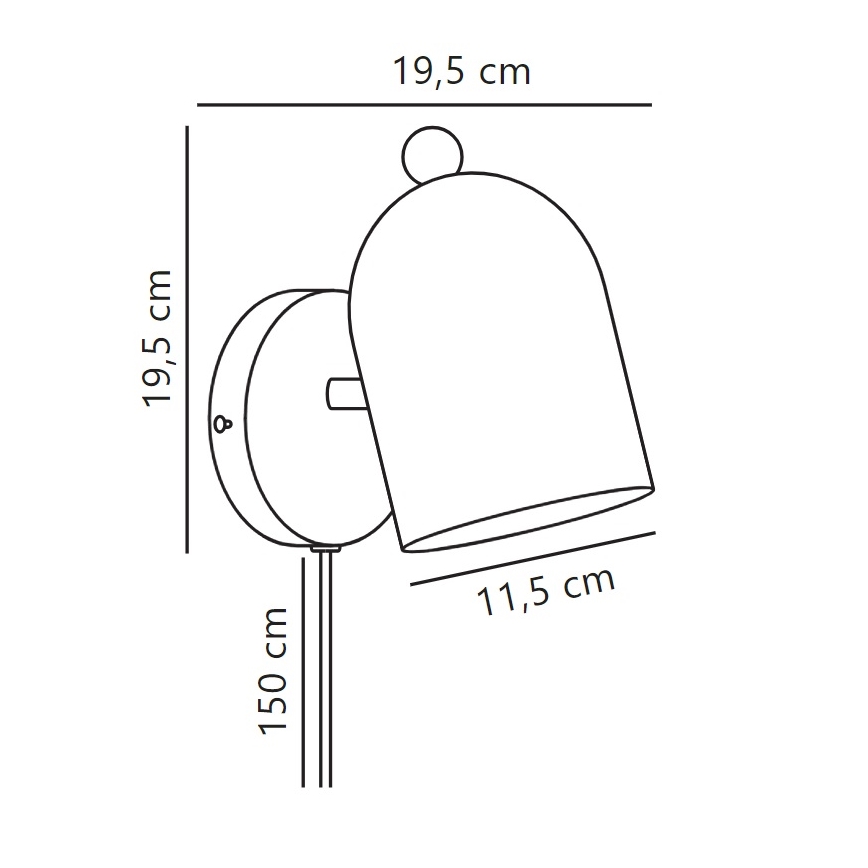 Nordlux - Foco de parede GASTON 1xE27/15W/230V branco