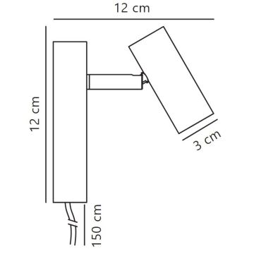 Nordlux - Foco de parede LED com regulação OMARI LED/3,2W/230V preto