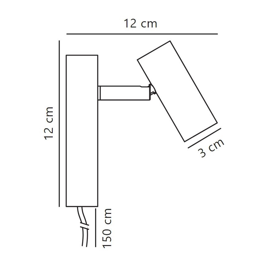 Nordlux - Foco de parede LED com regulação OMARI LED/3,2W/230V preto