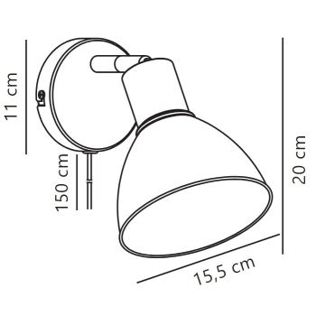 Nordlux - Foco de parede POP 1xE27/18W/230V bege