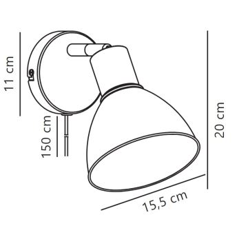 Nordlux - Foco de parede POP 1xE27/18W/230V branco