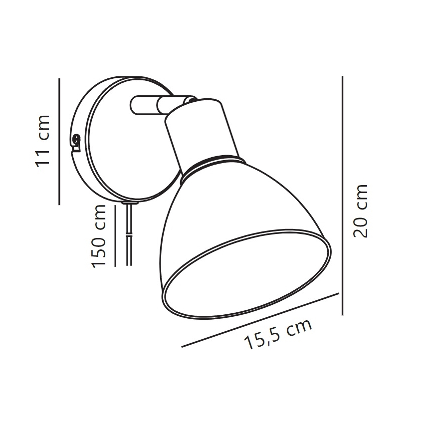 Nordlux - Foco de parede POP 1xE27/18W/230V branco