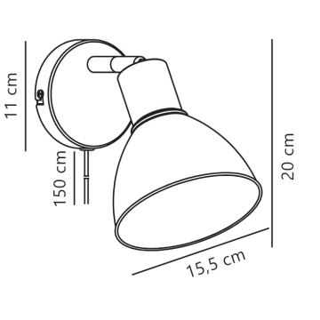 Nordlux - Foco de parede POP 1xE27/18W/230V preto/cromado