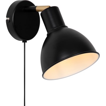 Nordlux - Foco de parede POP 1xE27/18W/230V preto/dourado