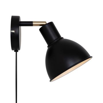 Nordlux - Foco de parede POP 1xE27/18W/230V preto/dourado