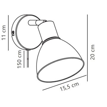 Nordlux - Foco de parede POP 1xE27/18W/230V preto/dourado