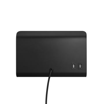 Nordlux - Foco de parede com prateleira e porta USB ROOMI 1xGU10/8W/230V preto