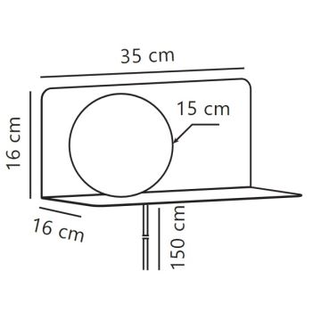 Nordlux - Iluminação de parede com prateleira LILIBETH 1xE14/25W/230V preto