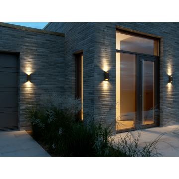 Nordlux - Iluminação de parede exterior NICO 2xGU10/25W/230V IP54 castanho