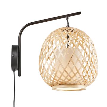 Nordlux - Iluminação de parede HISOKA 1xE27/40W/230V preto/bambu