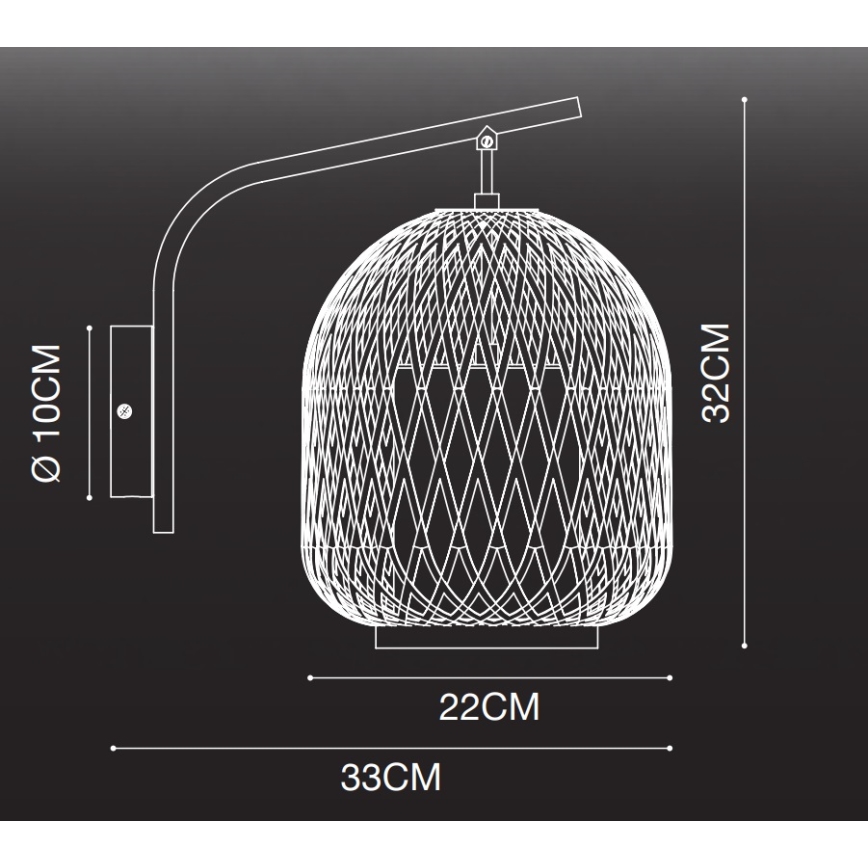 Nordlux - Iluminação de parede HISOKA 1xE27/40W/230V preto/bambu