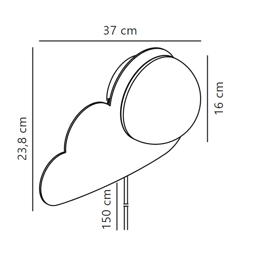 Nordlux - Iluminação de parede para crianças SKYKU CLOUD 1xE14/25W/230V nuvem