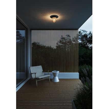 Nordlux - Iluminação de teto exterior JANUKA 1xE27/60W/230V IP54 preto
