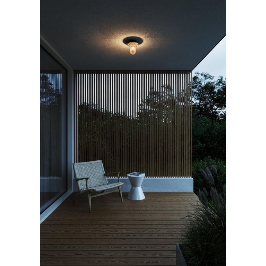 Nordlux - Iluminação de teto exterior JANUKA 1xE27/60W/230V IP54 preto