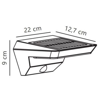 Nordlux - Iluminação solar de parede LED com sensor AGENA LED/5W/3,7V IP44