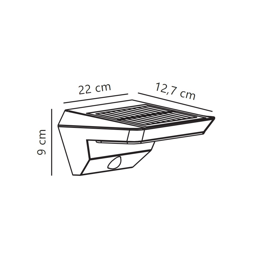 Nordlux - Iluminação solar de parede LED com sensor AGENA LED/5W/3,7V IP44