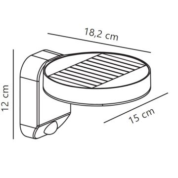 Nordlux - Iluminação solar de parede LED com sensor RICA LED/5W/3,7V IP44 redondo