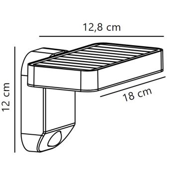 Nordlux - Iluminação solar de parede LED com sensor RICA LED/5W/3,7V IP44 angular