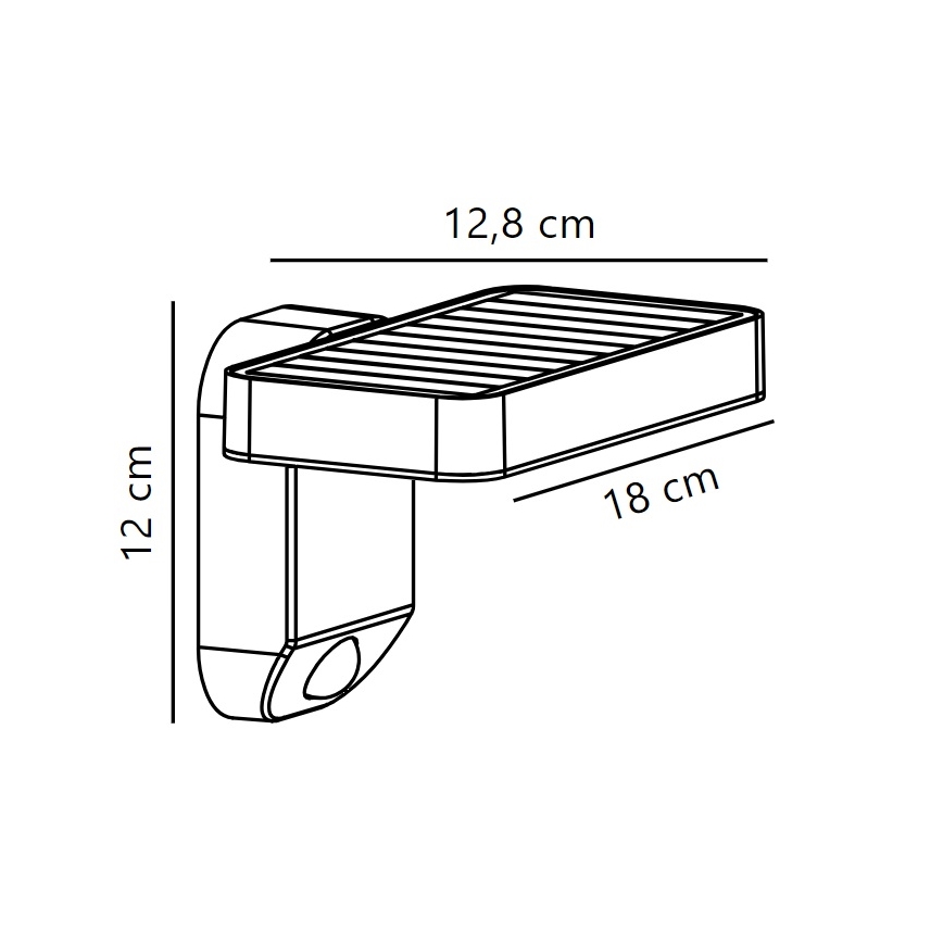 Nordlux - Iluminação solar de parede LED com sensor RICA LED/5W/3,7V IP44 angular