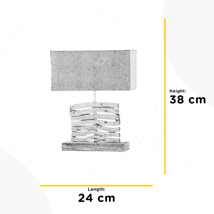 ONLI - Candeeiro de mesa MARICA 1xE27/22W/230V bege 38 cm