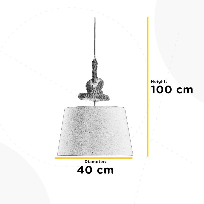 ONLI - Candeeiro suspenso CORDA 1xE27/22W/230V bege