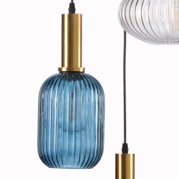 ONLI - Candeeiro suspenso DOROTY 1xE27/22W/230V azul/dourado