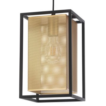 ONLI - Candeeiro suspenso MALIK 1xE27/22W/230V dourado/preto