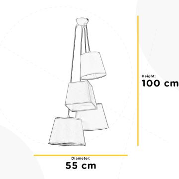 ONLI - Candeeiro suspenso NINETTA 4xE14/6W/230V