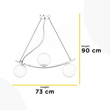 ONLI - Candeeiro suspenso TRIO 3xE14/6W/230V branco