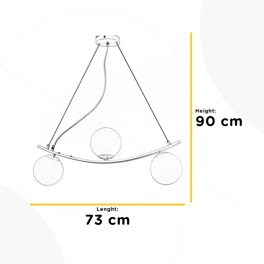 ONLI - Candeeiro suspenso TRIO 3xE14/6W/230V branco