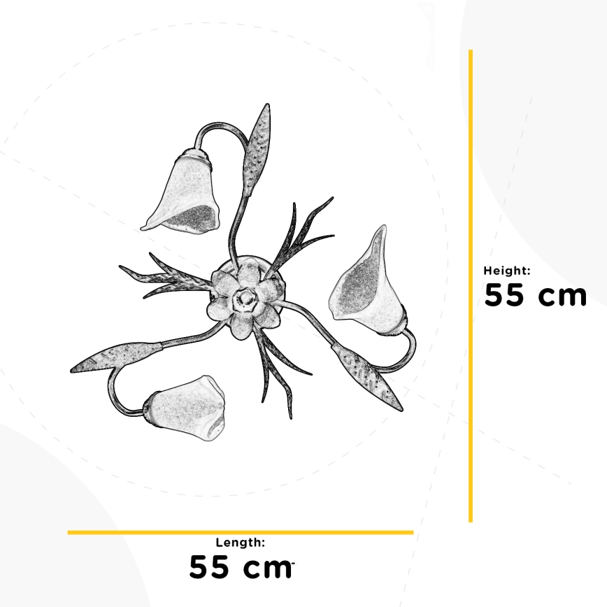 ONLI - Iluminação de teto ALGA 3xE14/6W/230V bronze