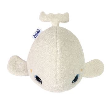 PABOBO - Brinquedo de peluche que brilha e com melodia BELUGA 3xAAA baleia