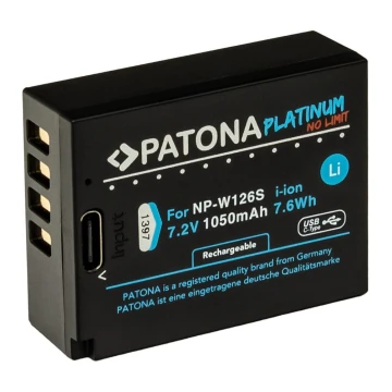 PATONA - Bateria Fuji NP-W126S 1050mAh Li-Ion Platinum USB-C carregamento