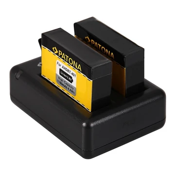 PATONA - Carregador Dual GoPro Hero 4 USB + 2x bateria Aku 1160mAh