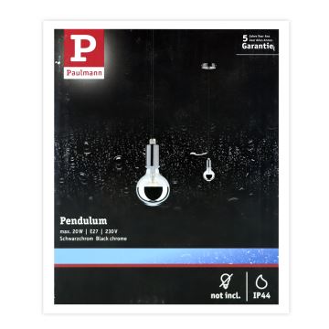 Paulmann 70896 - 1xE27/20W IP44 Candelabro suspenso exterior 230V