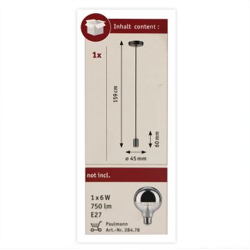 Paulmann 70896 - 1xE27/20W IP44 Candelabro suspenso exterior 230V