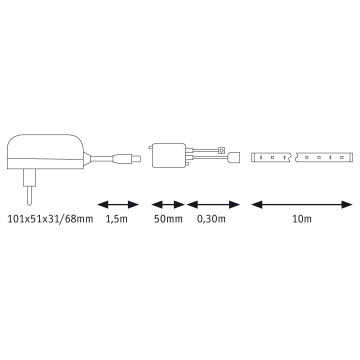 Paulmann 78978 - Tira com regulação LED RGB/20W SIMPLED 5m 230V + CR