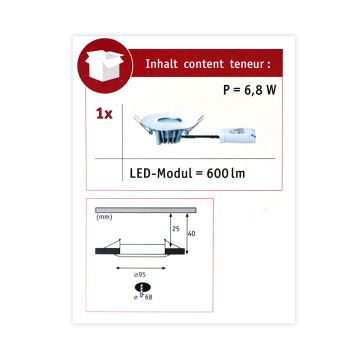 Paulmann 79668 - LED/5,3W IP44 Iluminação embutida de casa de banho com regulação HOUSE 230V