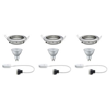 Paulmann 92102 - CONJUNTO 3xLED-GU10/6,5W Luz embutida 230V