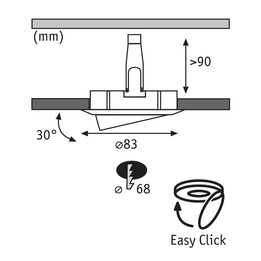 Paulmann 92533 - CONJUNTO 3xLED-GU10/4W Luz de teto suspensa para casa de banho com regulação PREMIUM 230V