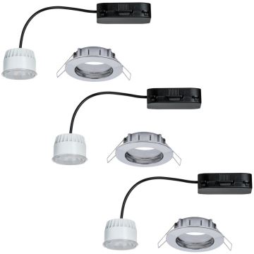 Paulmann 92759 - CONJUNTO 3xLED/6,8W Luz encastrada de casa de banho COIN 230V IP44