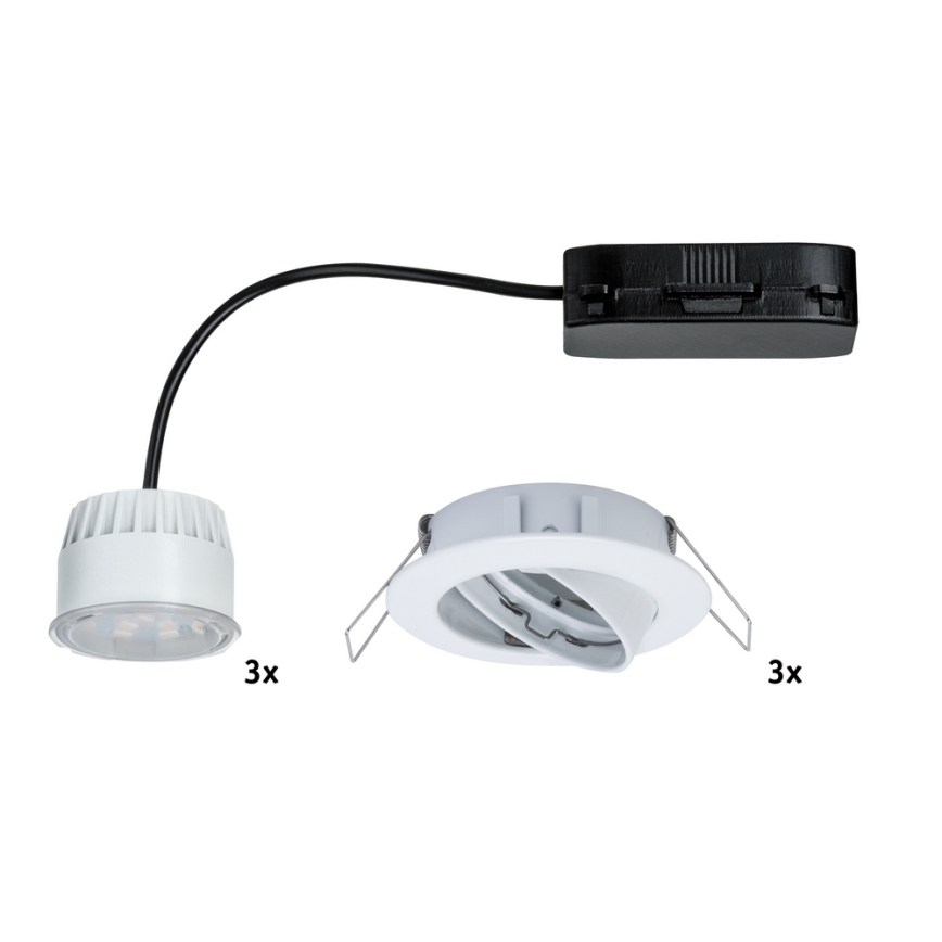 Paulmann 92765 - CONJUNTO 3xLED/6,8W Iluminação de encastrar para casa de banho COIN 230V