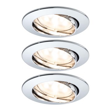 Paulmann 92821 - CONJUNTO 3x LED/7W IP23 Foco de encastrar para casa de banho com regulação COIN 230V